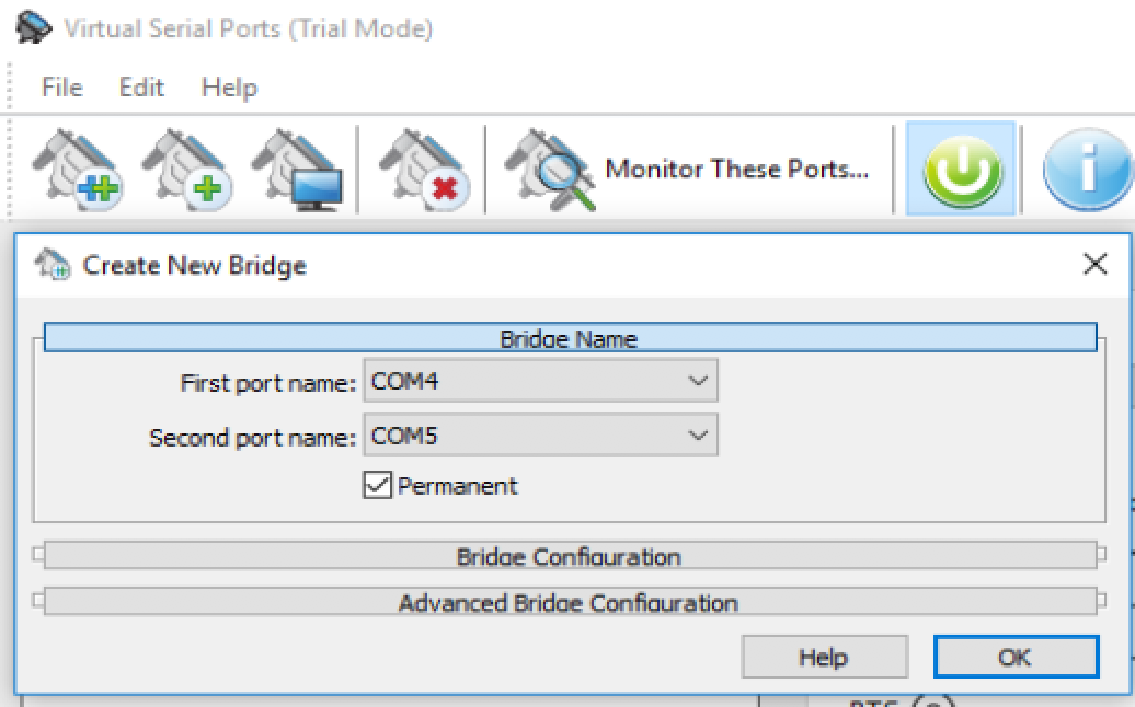 free virtual serial ports screenshot